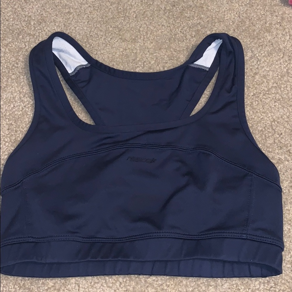 Navy racerback Reebok sports bra
